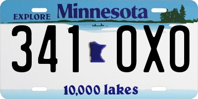 MN license plate 341OXO