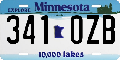 MN license plate 341OZB