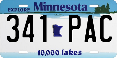 MN license plate 341PAC