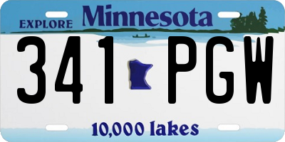 MN license plate 341PGW