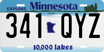 MN license plate 341QYZ