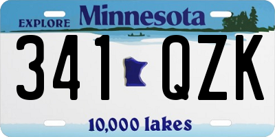 MN license plate 341QZK