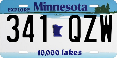 MN license plate 341QZW