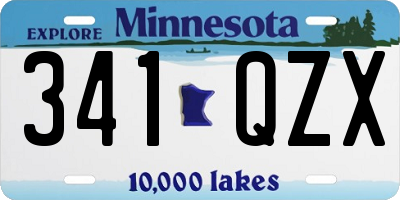 MN license plate 341QZX