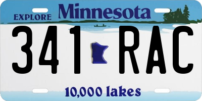 MN license plate 341RAC