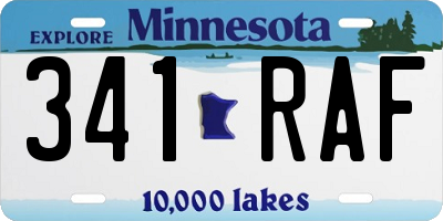 MN license plate 341RAF