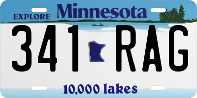 MN license plate 341RAG