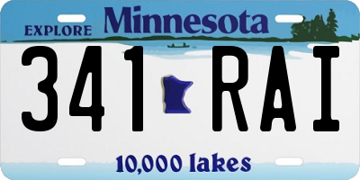 MN license plate 341RAI