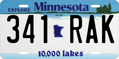MN license plate 341RAK