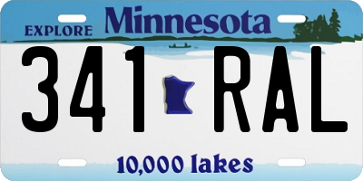 MN license plate 341RAL