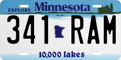 MN license plate 341RAM