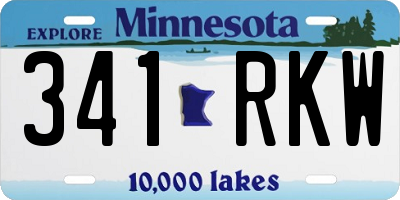 MN license plate 341RKW