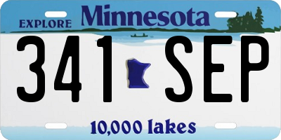 MN license plate 341SEP