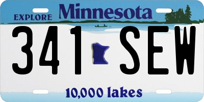 MN license plate 341SEW