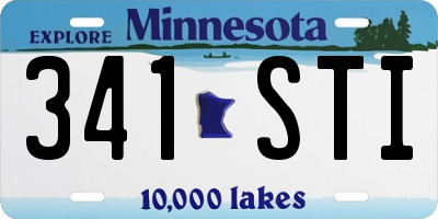MN license plate 341STI