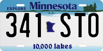 MN license plate 341STO
