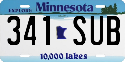MN license plate 341SUB