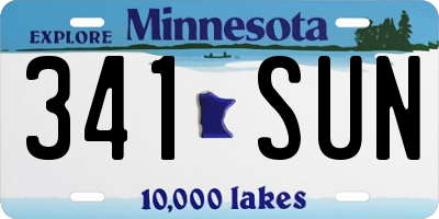 MN license plate 341SUN