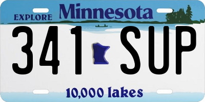 MN license plate 341SUP
