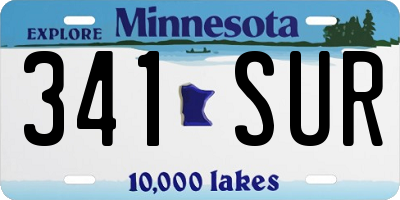 MN license plate 341SUR
