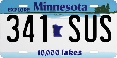 MN license plate 341SUS
