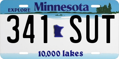 MN license plate 341SUT