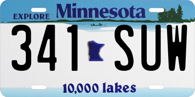 MN license plate 341SUW
