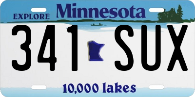 MN license plate 341SUX