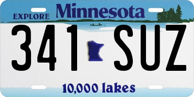 MN license plate 341SUZ
