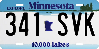 MN license plate 341SVK