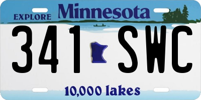 MN license plate 341SWC