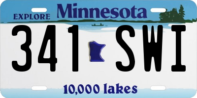 MN license plate 341SWI