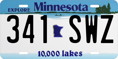 MN license plate 341SWZ