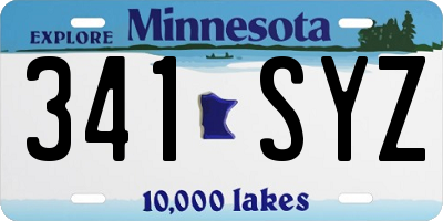 MN license plate 341SYZ