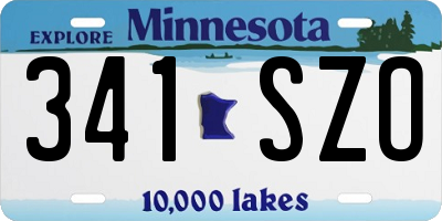 MN license plate 341SZO