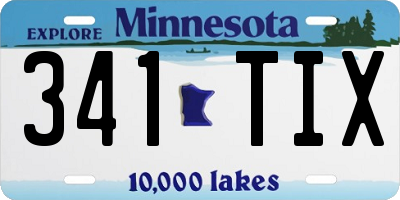 MN license plate 341TIX