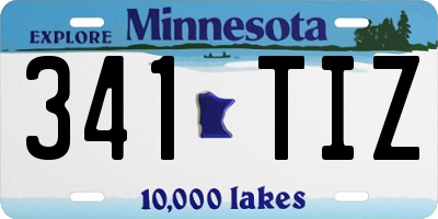 MN license plate 341TIZ