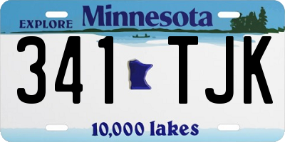 MN license plate 341TJK