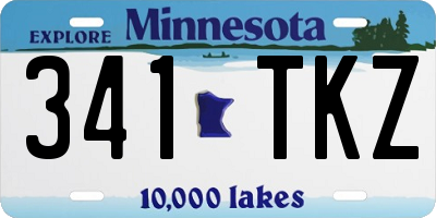 MN license plate 341TKZ