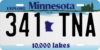 MN license plate 341TNA