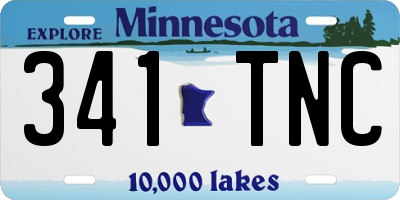 MN license plate 341TNC