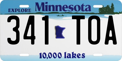 MN license plate 341TOA