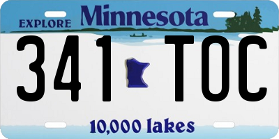 MN license plate 341TOC