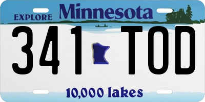 MN license plate 341TOD