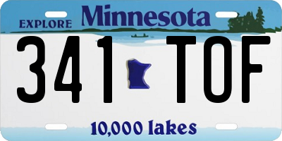 MN license plate 341TOF