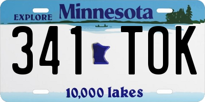 MN license plate 341TOK