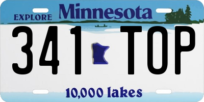 MN license plate 341TOP