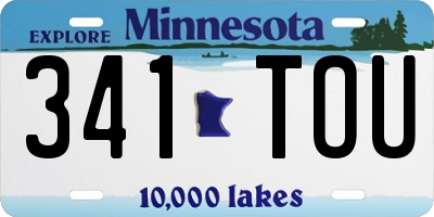 MN license plate 341TOU