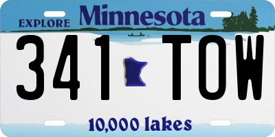 MN license plate 341TOW