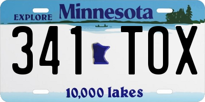 MN license plate 341TOX